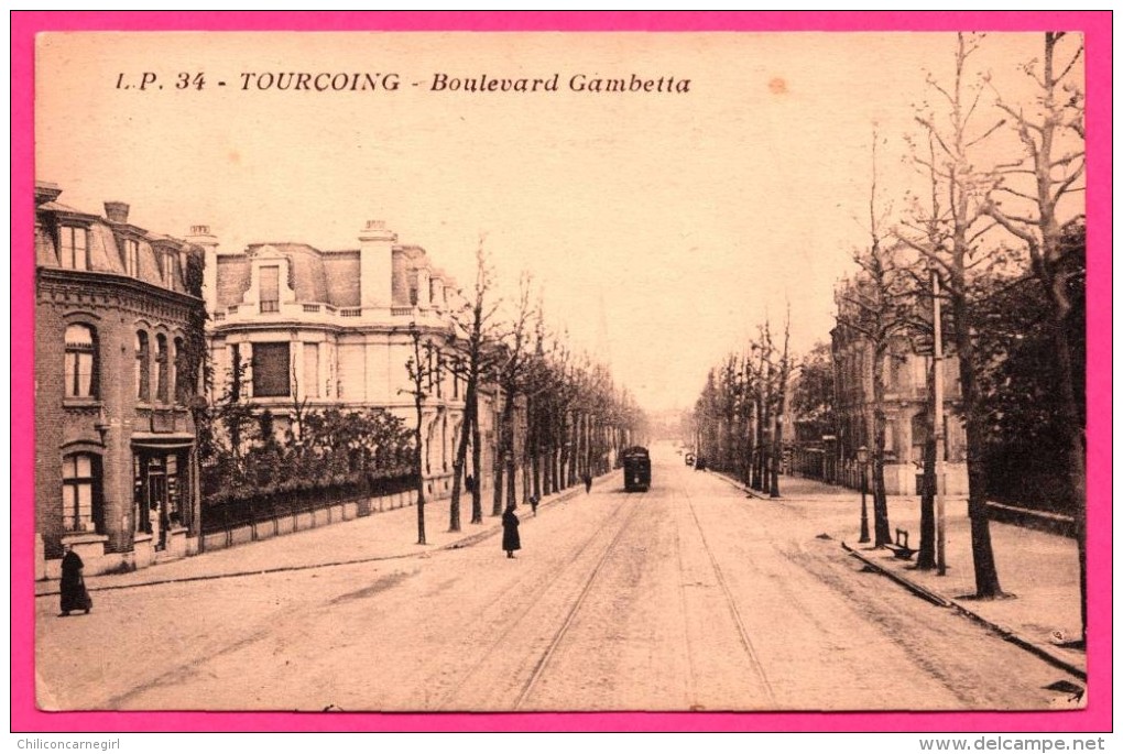 Tourcoing - Boulevard Gambetta - Animée - Tramways - LUCIEN POLLET