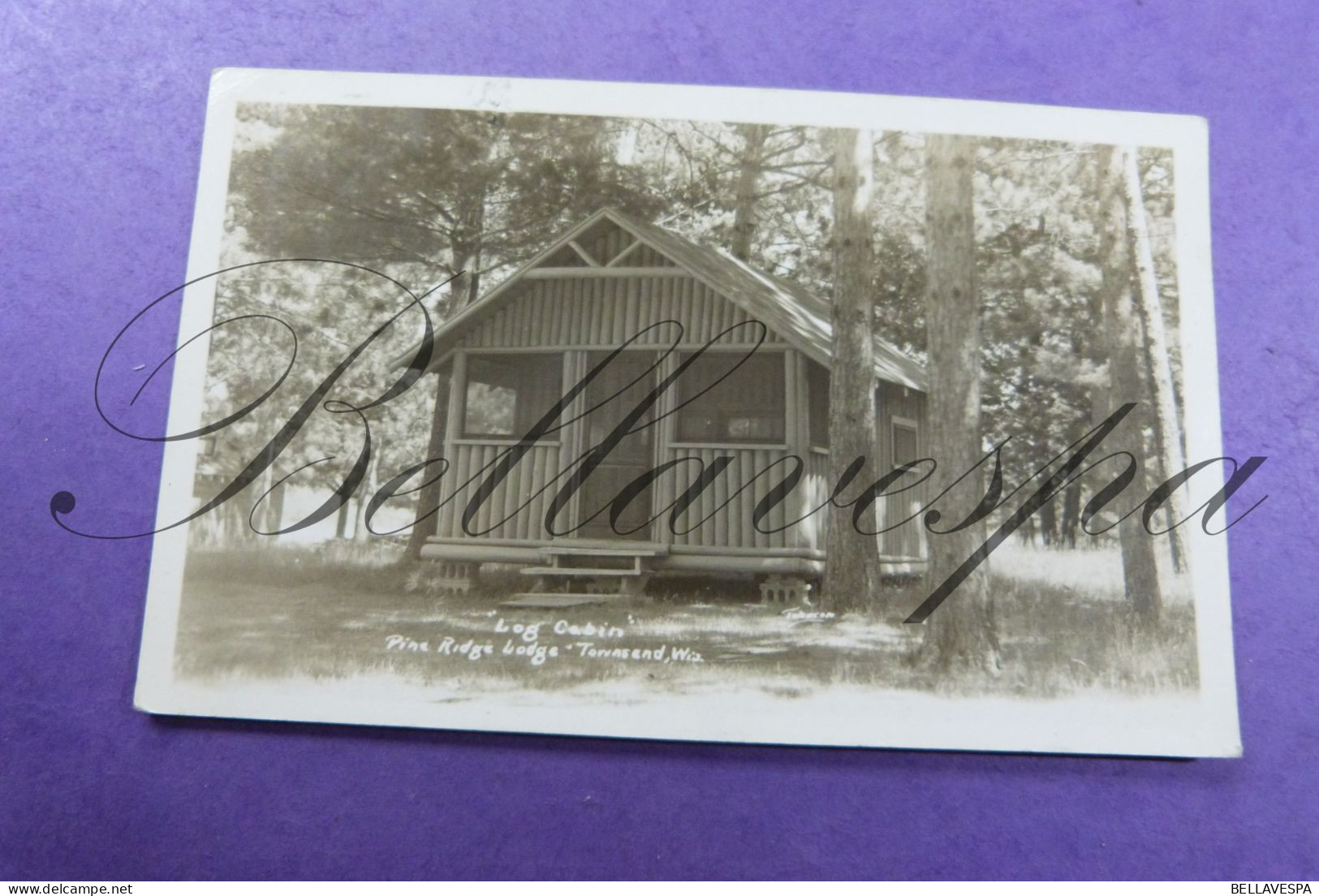 Townsend Wisconsin Log Cabin Pine Ridge Lodge  1948 WI WIS. Picture Postcard