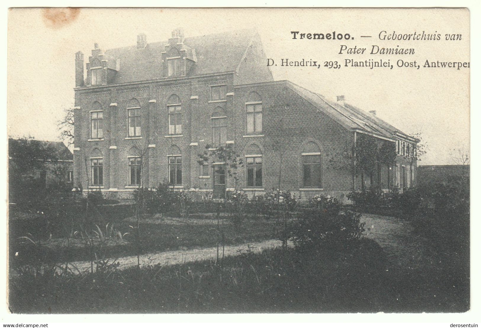 Tremeloo. - Geboortehuis van Pater Damiaen [D. Hendrix huis Damiaan Tremelo postkaart carte postale maison père Damien]