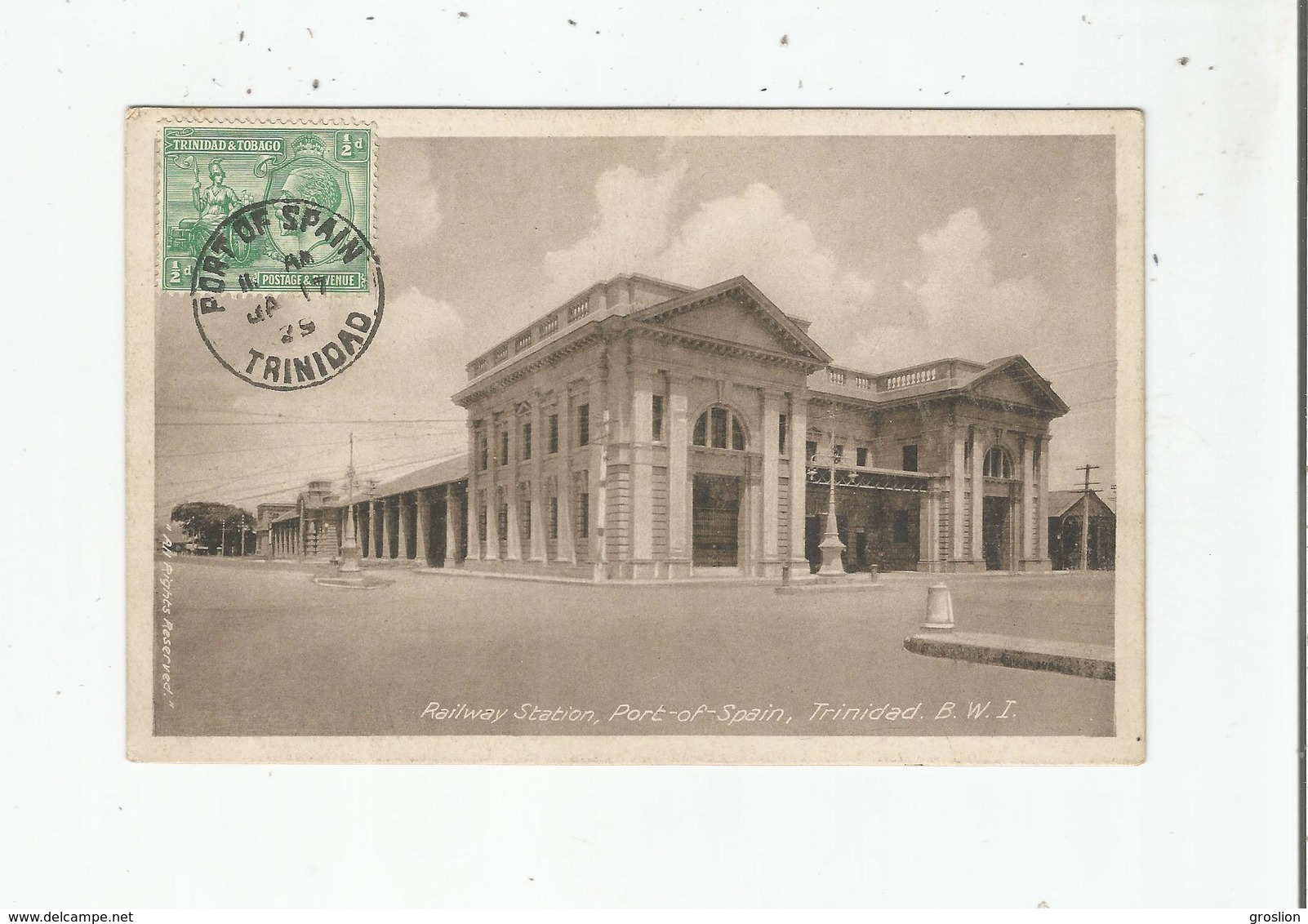 TRINIDAD RAILWAY STATION PORT OF SPAIN B W I