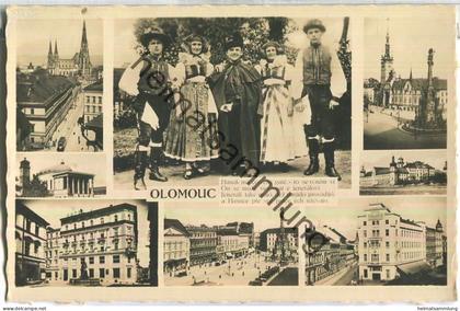 Olmütz - Olomouc - Hotel Palace - Nebenstempel Deutsche Dienstpost Böhmen-Mähren Behördenpoststelle 42 Senftenberg