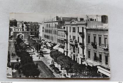 L201, Cpsm 1957, Tunis, porte de France et avenue de France, Tunisie