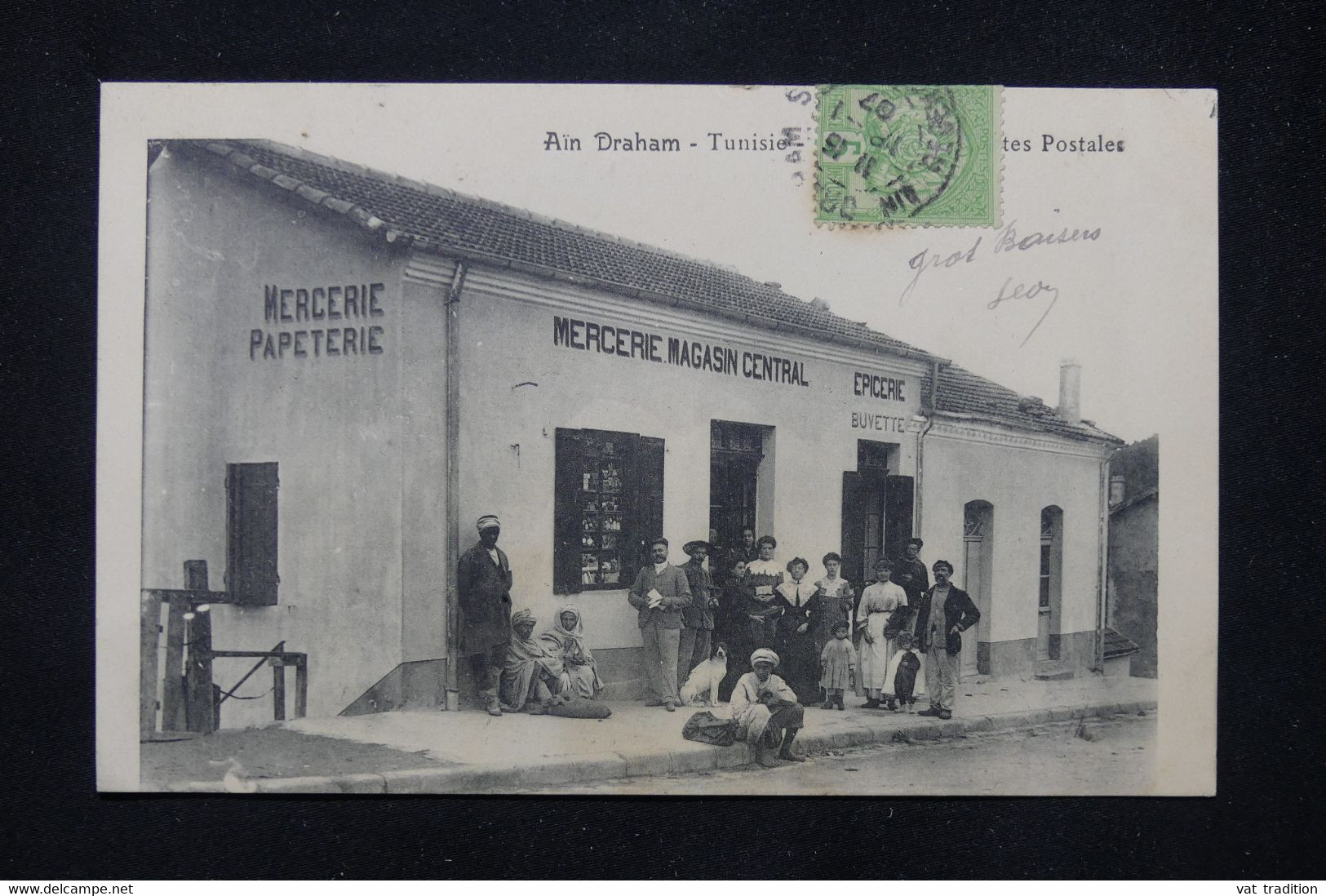 TUNISIE - Carte postale - Ain Draham - Mercerie Papeterie - Magasin central - Épicerie Buvette - L 76440