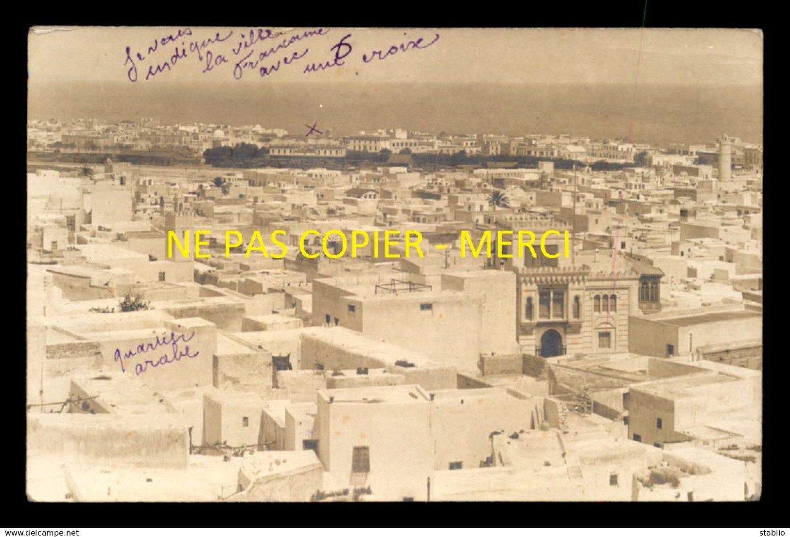 TUNISIE - SOUSSE - RARE PANORAMA EN 6 CARTES PHOTOS ORIGINALES