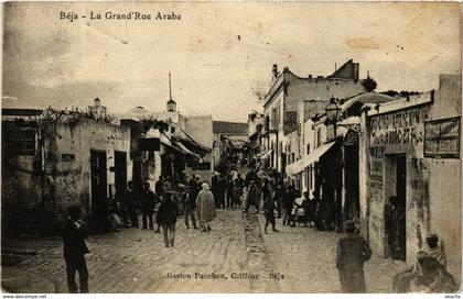 CPA AK TUNISIE BEJA-La Grand Rue Arabe (239172)