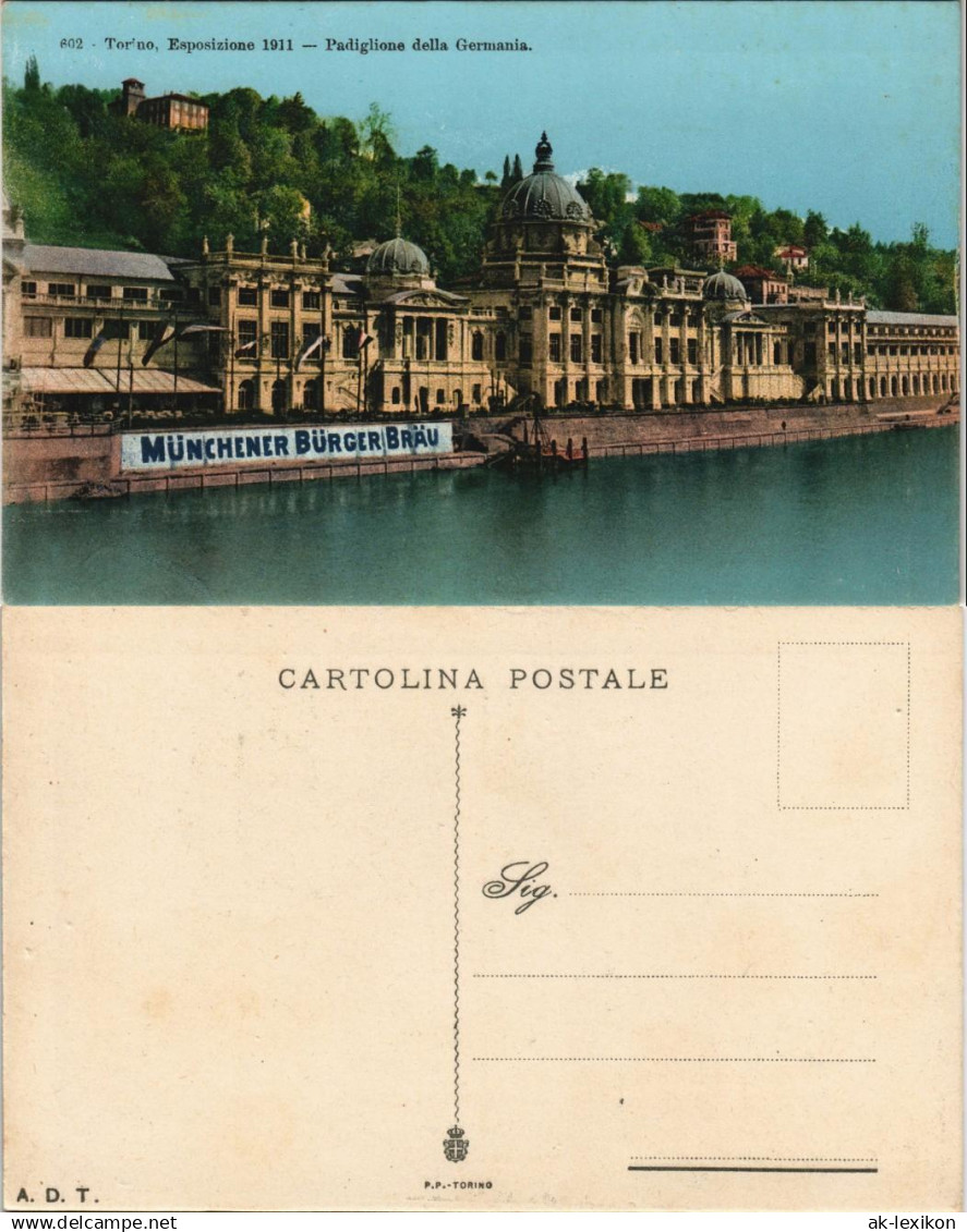 Turin Torino MÜNCHENER BÜRGERBRÄU Esposizione Padiglione della Germania. 1911