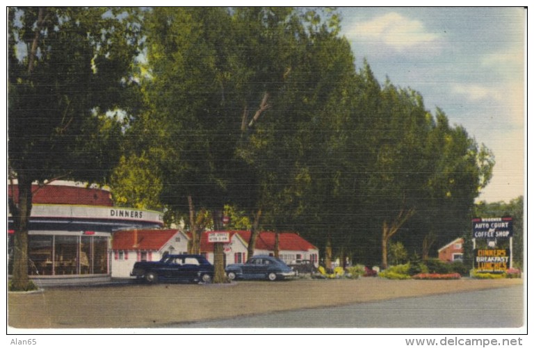 Twin Falls Idaho, Wegener Auto Court &amp; Coffee Shop, c1940s/50s Vintage Linen Postcard