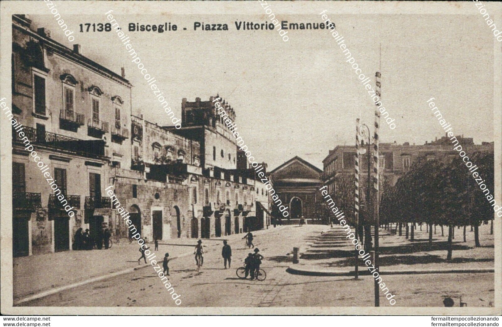 u603 cartolina bisceglie piazza vittorio emanuele provincia di bari