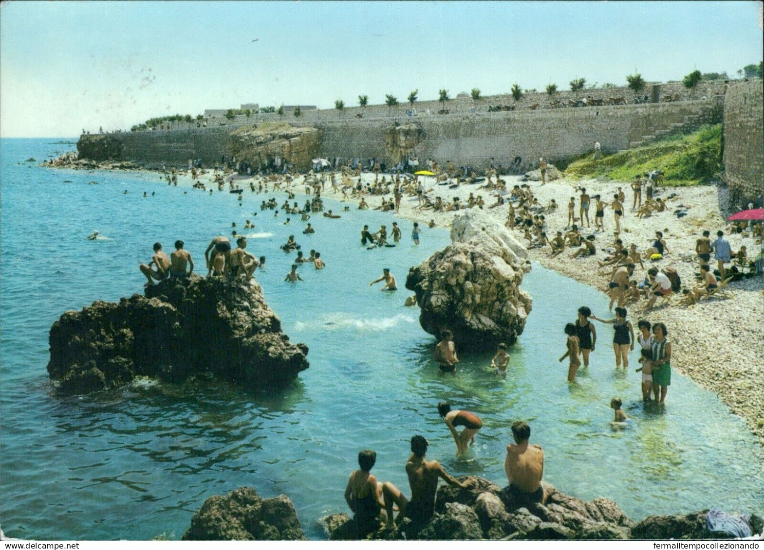 u621 cartolina bisceglie spiaggia salsello provincia di bari