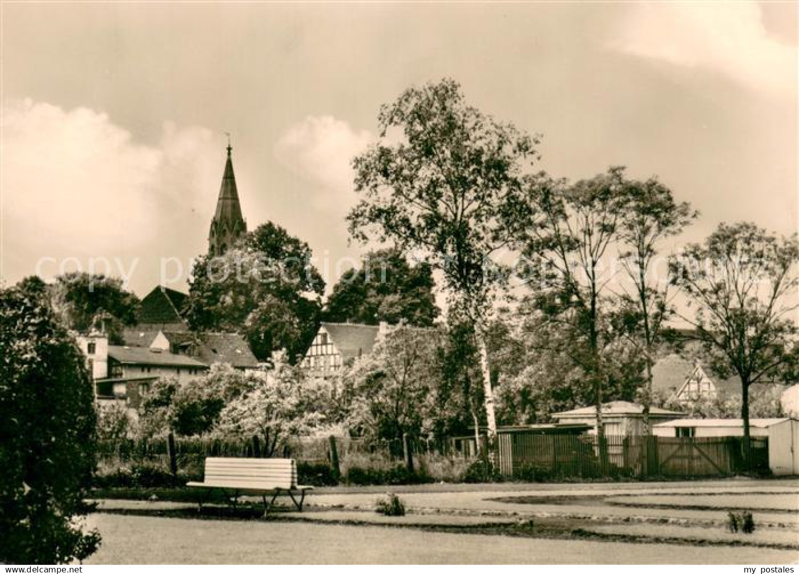 Ueckermuende Mecklenburg Vorpommern Motiv mit Kirche