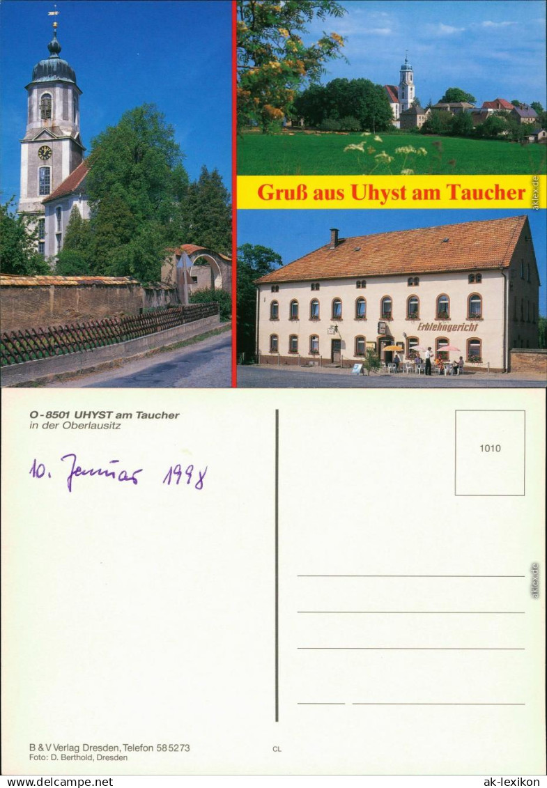 Uhyst am Taucher-Burkau OL Porchow Kirche, Teilansicht, Gaststätte 1998