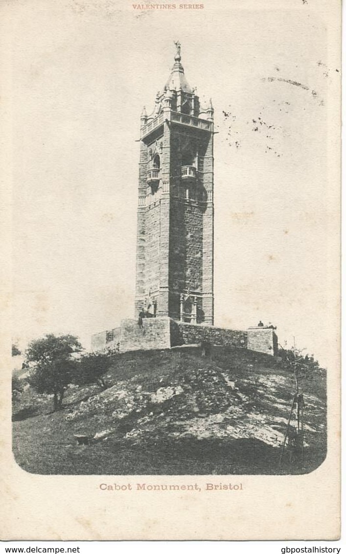 UK BRISTOL very fine b/w postcard "Cabot Monument, Bristol" (Valentine's) CDS