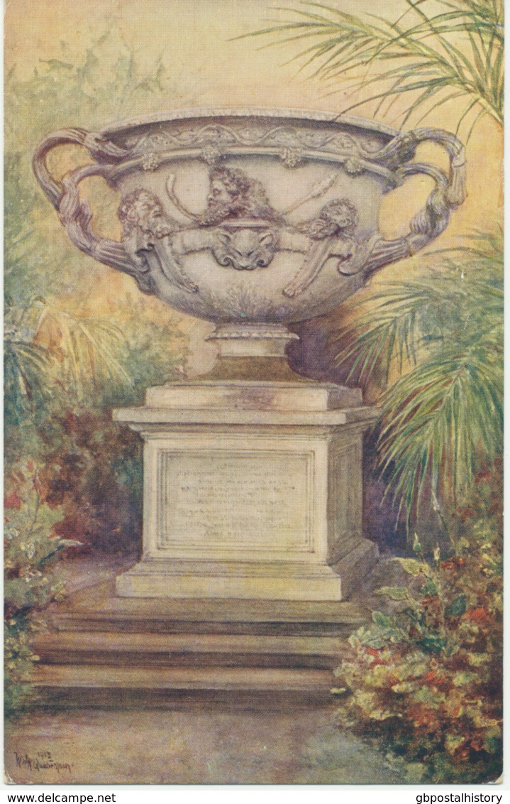 UK WARWICK The Warwick vase ca. 1920, VFU unused arts card