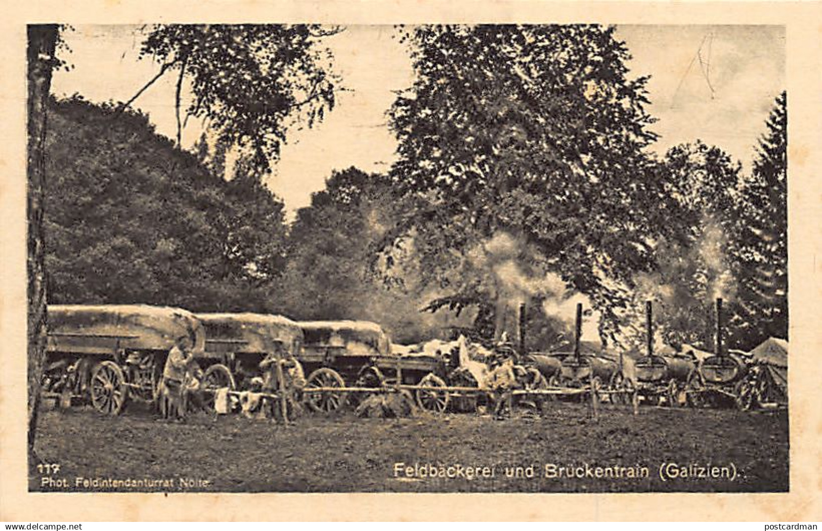 Ukraine - GALICIA World War One - German field bakery and bridge train