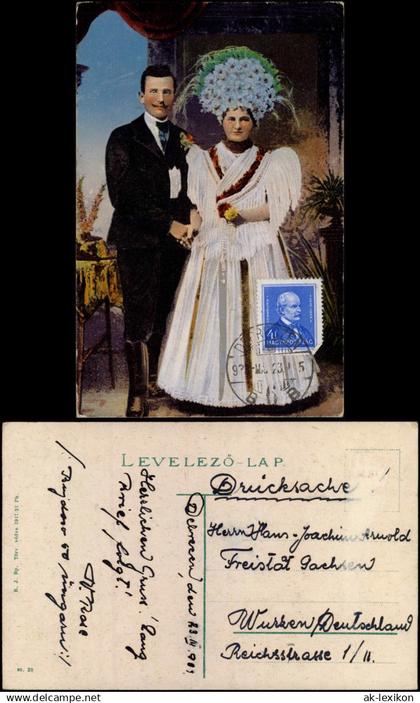 Postcard .Ungarn Trachten Typen - Ungarn Magyar Brautpaar 1909