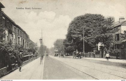 PC LONDON ROAD LEICESTER LEICESTERSHIRE ENGLAND VINTAGE POSTCARD (u997)