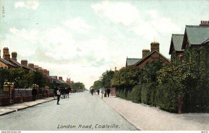 PC LONDON ROAD COALVILLE LEICESTERSHIRE ENGLAND VINTAGE POSTCARD (u996)