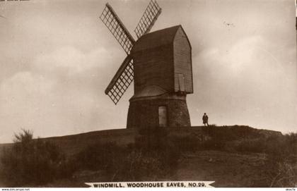 PC WINDMILL WOODHOUSE EAVES LEICESTERSHIRE ENGLAND REAL PHOTO POSTCARD (u998)