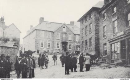 Cattle Being Sold at Shropshire Castle Hotel Postcard