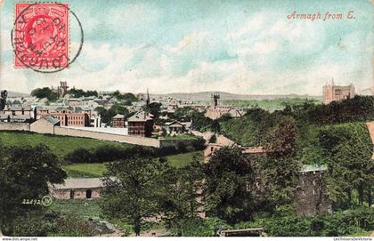 ROYAUME-UNI - Armagh from E - colorisé - vue sur la ville - Carte Postale Ancienne