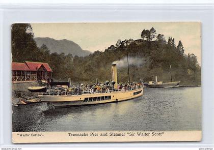 Scotland Perthshire - TROSSACHS Pier and Steamer Sir Walter Scott   Watt's Series