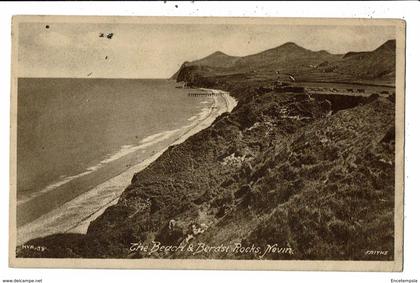 CPA-Carte Postale-Royaume Uni-Caernarvonshire-The Beach Berdst Rocks-Nevin-1940-VM10603