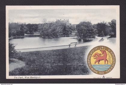 GREAT BRITAIN 1911, Vintage postcard, The park, West Hartlepool, sent to Denmark