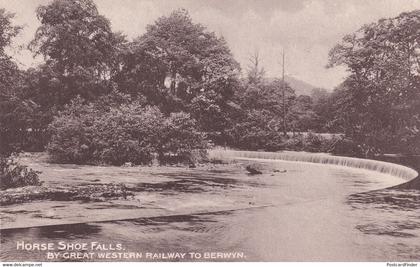 Horse Shoe Falls Berwyn Great Western Train Railway Postcard