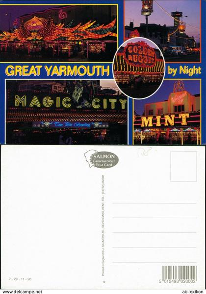 Yarmouth GREAT YARMOUTH MAGIC CITY by Night (Multi-View-Card) 1990