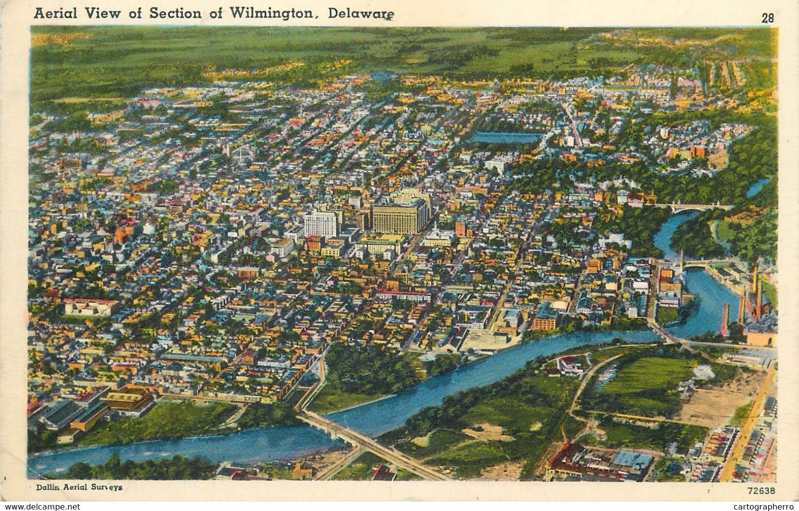 United States aerial view of section of Wilmington Delaware