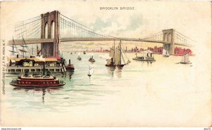 PC US, NY, NEW YORK, BROOKLYN BRIDGE, Vintage Postcard (b54592)