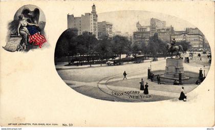 PC US, NY, NEW YORK, UNION SQUARE, Vintage Postcard (b54590)