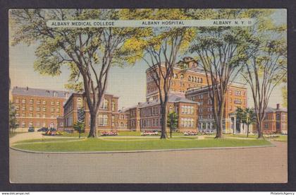 Postcard, United States, Albany NY, Medical College, Albany Hospital