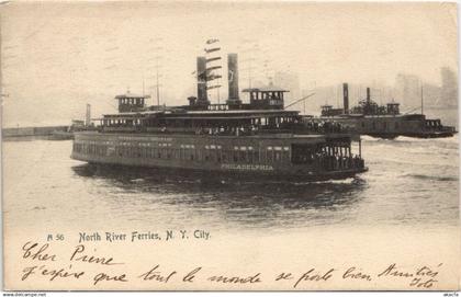 CPA AK NYC NEW YORK N.Y. Nort River Ferries USA (990591)