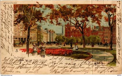 PC CPA US, NY, NEW YORK, THE PLAZA, 59TH ST, 5TH AVE, LITHO POSTCARD (b6490)