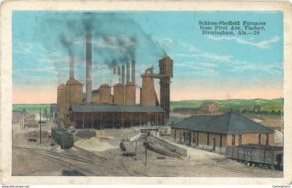 CPA Amérique > Etats-Unis > AL - Alabama SCHLOSS SHEFFIELD FURNACES FROM FIRST AVE. VIADUCT. BIRMINGHAM. ALA