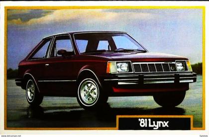 ► MERCURY  Lynx 1981 -  Garage Automobile Publicity (Litho.U.S.A) Roadside