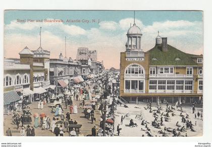 Steel Pier and Boardwalk, Atlantic City, NJ old postcard not posted bb200101