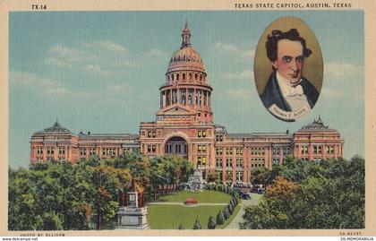 AUSTIN TX - TEXAS STATE CAPITOL POSTCARD STEPHEN F.AUSTIN