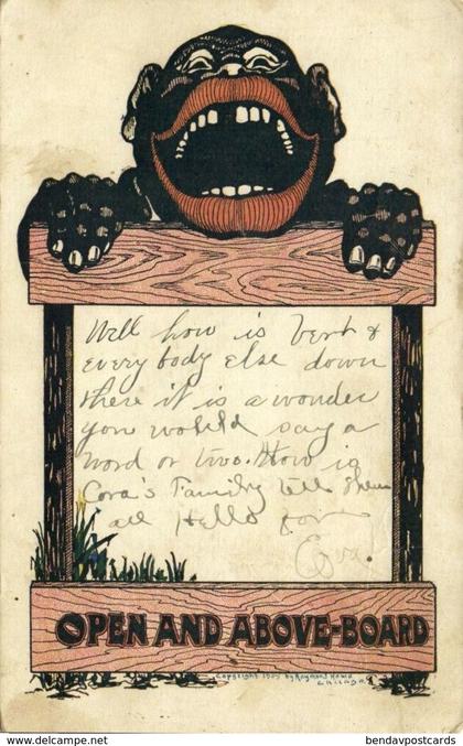 Black Americana, Open and Above-Board (1906) Postcard