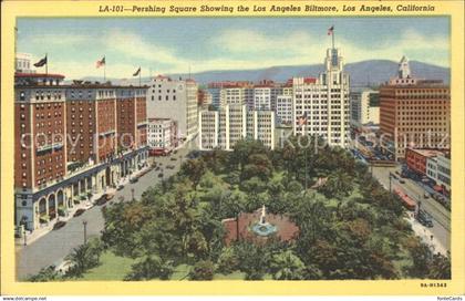 11806952 Los Angeles California Pershing Square showing the Los Angeles Biltmore