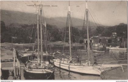 Camden, Maine - Harbor Scene - & boat