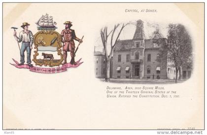 Delaware State Capitol Building, Dover DE c1900s Vintage Postcard, Paducah KY Clothing Store Message on back