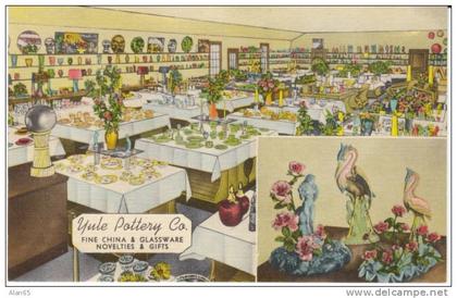 Evansville IN Indiana, Yule Pottery Co. Store, c1930s/40s Vintage Linen Postcard