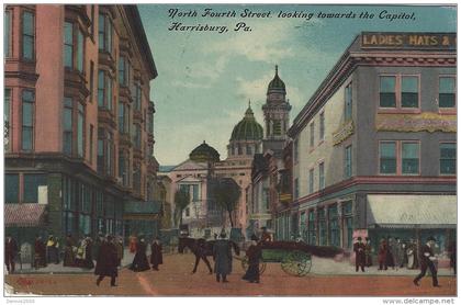 HARRISBURG - North Fourth Street, looking towards the Capitol, Harrisburg, PA.