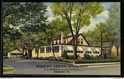 AK Wheeling, IL, Wenzlaff Famous Restaurant, US Highway 45 and Route 21