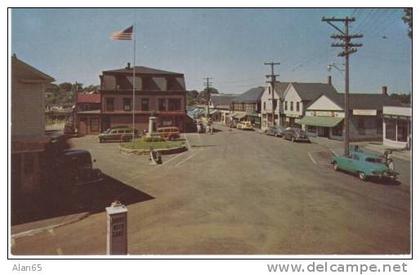 Kennebunkport ME Maine, Dock Street Scene, Auto, c1950s Vintage Postcard