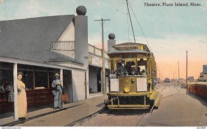 ETATS-UNIS - MA - Massachusetts - Plum Island - Theatre - Electric Tram - Voyagé (voir les 2 scans)