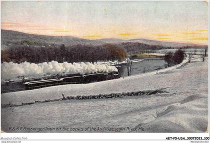 AETP5-USA-0399 - MAINE - passenger train on the banks of the androscoggin river - me