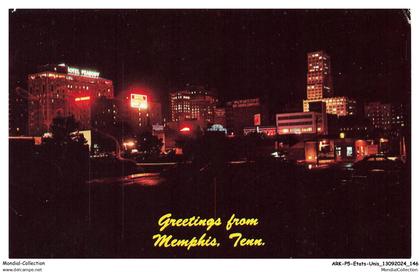 ARKP5-0373-ETATS-UNIS - MEMPHIS - Greetings from Memphis - Night view of Memphis Skyline